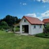 Garaż drewniany 6x4 z wiatą 3 m | Dwustanowiskowy | Styl skandynawski