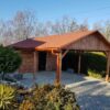 Wiata samochodowa 5x6m drewniana z budynkiem gospodarczym | Altana | Gont