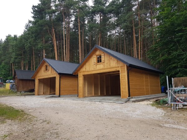 5 Garaż drewniany szkieletowy 6x5 z antresolą