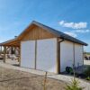 Garaż drewniany 6x4 z wiatą 3m | Blachodachówka | Rynny