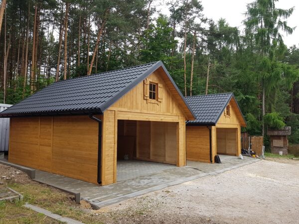 6 Garaż drewniany szkieletowy 6x5 z antresolą