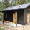 Garaż drewniany 6x4 z wiatą 6x2,5