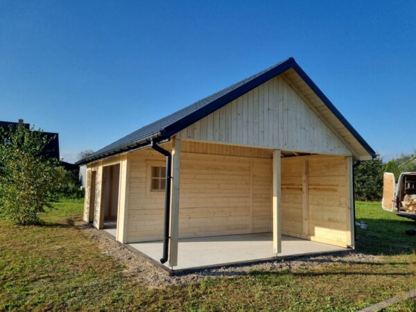 20230907_170703 Garaż drewniany 6x5 m szkieletowy | Budynek gospodarczy | Blachodachówka