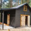 Garaż drewniany 6x4 z wiatą 6x2,5